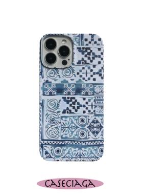 CASECIAGA14promax扎染印花日式插画小众简约原创创意手机壳ins新款防摔亮面菲林壳全半包12pm硬壳13XR安卓