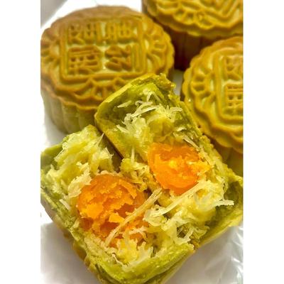 琼式酥皮月饼海南琼式月饼莲蓉椰蓉蛋黄月饼斑斓椰丝手工中秋月饼