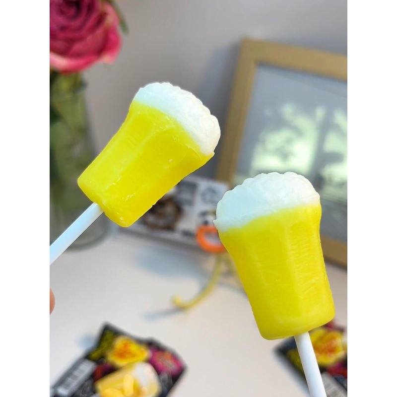 啤酒糖干杯热带水果味棒棒糖啤酒杯行状棒棒糖硬糖棒棒糖水果杯糖