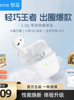 魅蓝Blus mini2半入耳蓝牙真无线耳机5.3通话降噪轻小耳机支持app