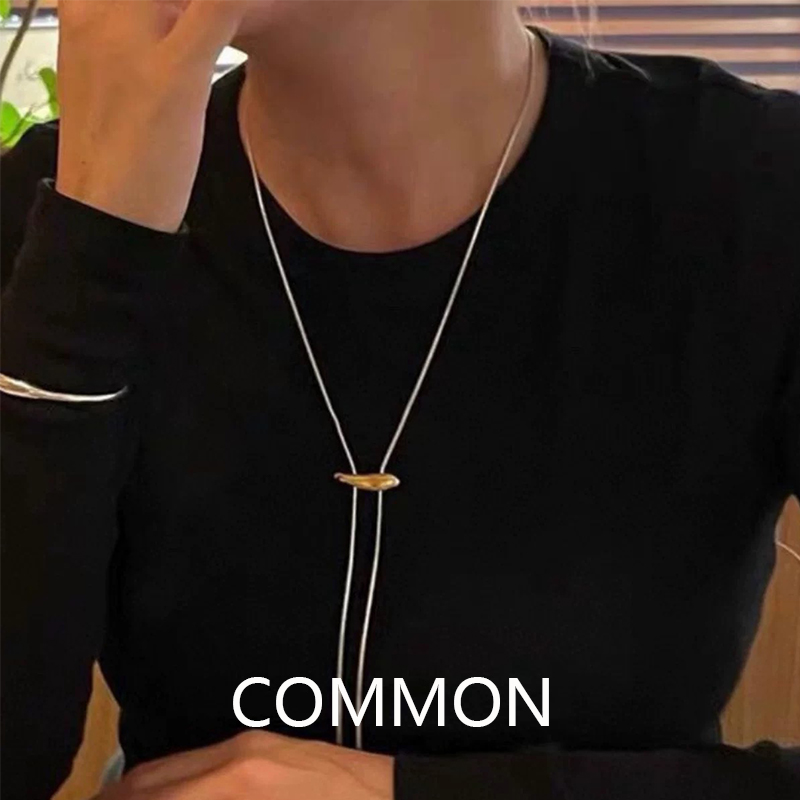 thumbnail for Ena Matsumoto's same pull-out design necklace Japanese simple adjustable 925 sterling silver long sweater chain