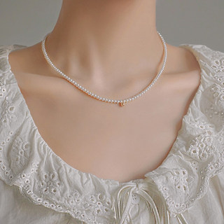 钟楚曦同款小米粒珍珠项链女小众设计高级感气质锁骨链夏季颈链