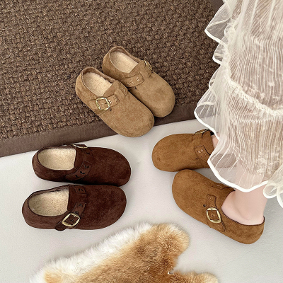 秋冬厚底内增高加绒勃肯鞋女2025新款覆古百搭一脚蹬全包博1125z