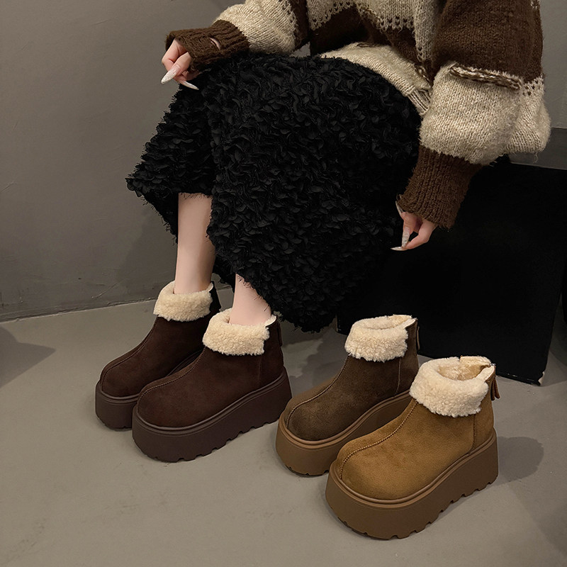 厚底增高靴女款2026新款春秋百搭加绒加厚毛毛棉鞋保暖勃肯0115w,女鞋,勃肯鞋/软木鞋,淘宝优惠券,粉丝福利购,淘宝优惠卷