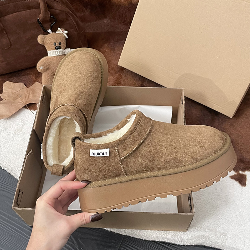 厚底增高低帮靴女2026年春秋新款百搭一脚蹬勃肯保暖棉鞋0115w,女鞋,勃肯鞋/软木鞋,淘宝优惠券,粉丝福利购,淘宝优惠卷