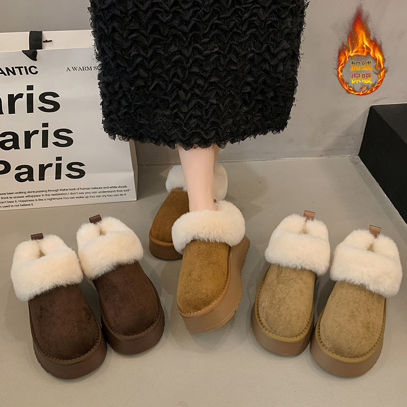 厚底靴女2026新款春秋加绒增高百搭毛毛保暖加厚勃肯棉鞋0115w,女鞋,勃肯鞋/软木鞋,淘宝优惠券,粉丝福利购,淘宝优惠卷