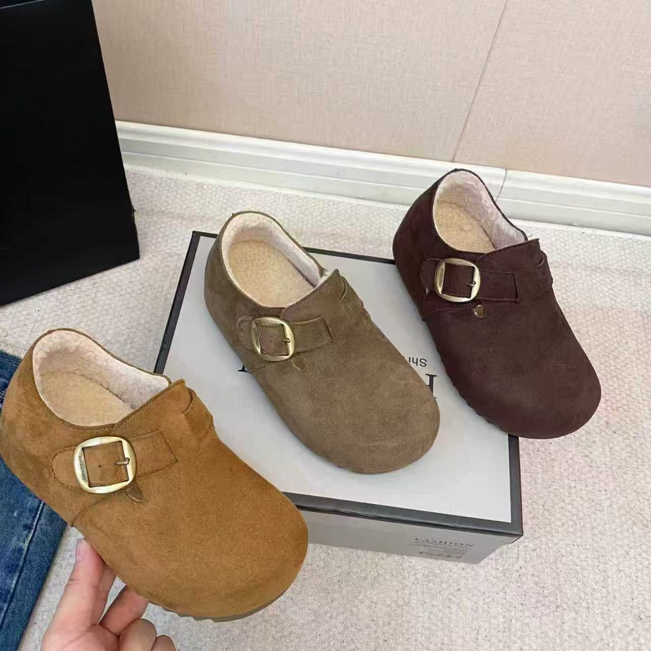 厚底增高加绒保暖全包勃肯鞋女2026春秋新款覆古百搭一脚蹬0122w,女鞋,勃肯鞋/软木鞋,淘宝优惠券,粉丝福利购,淘宝优惠卷