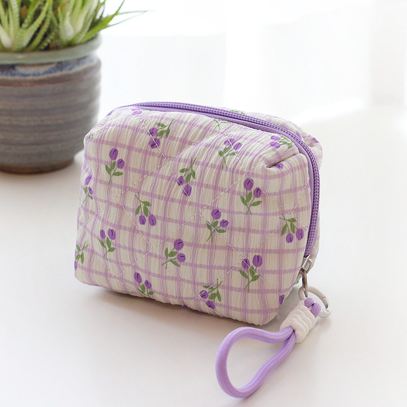 郁金香手提卫生巾收纳包便携小型收纳包姨妈巾化妆包精致钱包小包