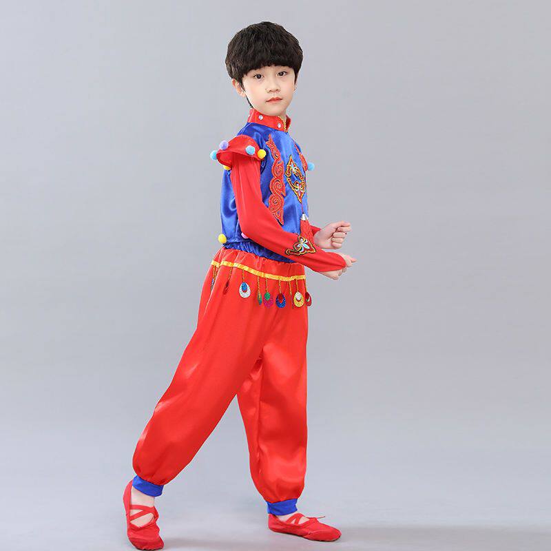 网红款六一儿童中小娃舞蹈儿歌演喜鼓门服国梦服幼园秧出服庆打开
