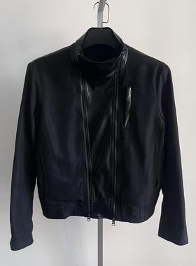 ACYCLIC_无环 双拉链拼皮机车夹克