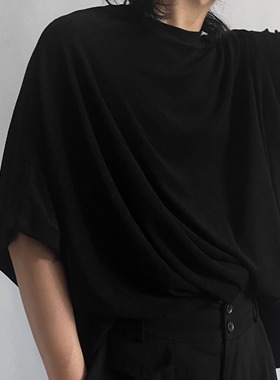 ACYCLIC_无环 多重结构褶皱形变短袖