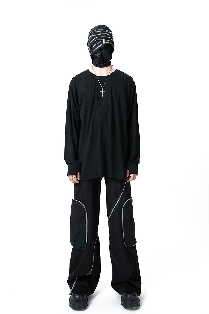 acyclic_无环 外骨骼结构拼接长袖 解构拼接暗黑忍者袖打底