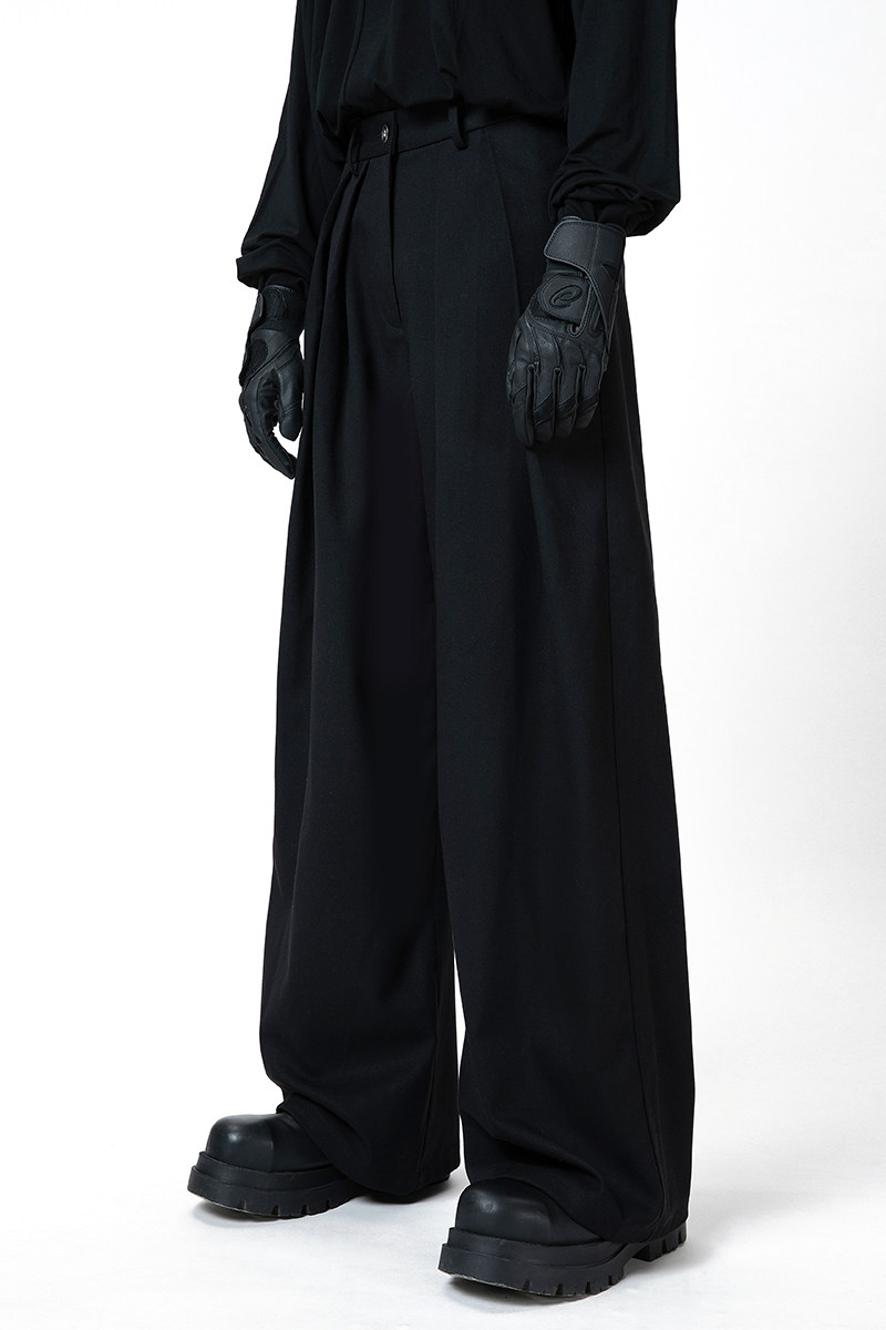 acyclic_无环 双打褶阔腿直筒西裤