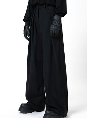 ACYCLIC_无环 双打褶阔腿直筒西裤