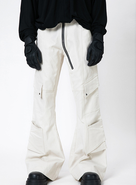 ACYCLIC_无环 倾斜拉链廓形微喇裤 解构拉链阔腿拖地微喇长裤