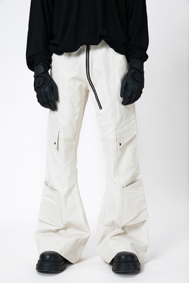 ACYCLIC外露拉链拖地廓形微喇裤