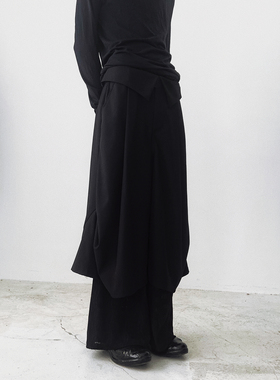 ACYCLIC_无环 侧褶蕾丝阔腿裙裤