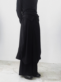 ACYCLIC_无环 侧褶蕾丝阔腿裙裤