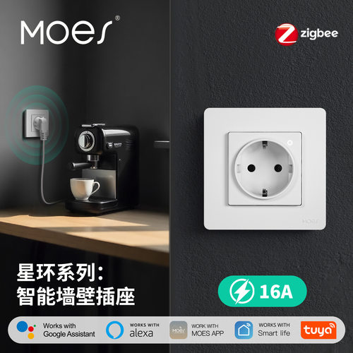 星环私模智能家居zigbee智能插座app定时语音欧规墙壁插座
