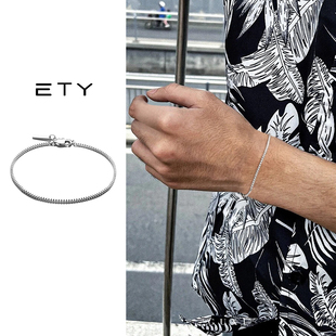 简约配饰 钛钢手链男生蛇骨情侣手饰高颜值学生党轻奢小众独特男款