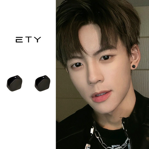 耳钉男士黑色中性耳饰