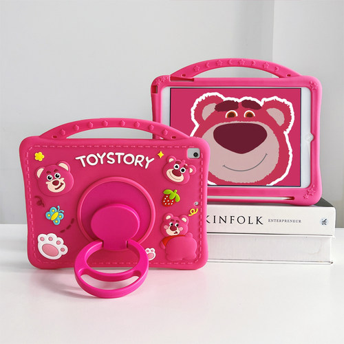 华为手提草莓熊带笔槽平板保护套