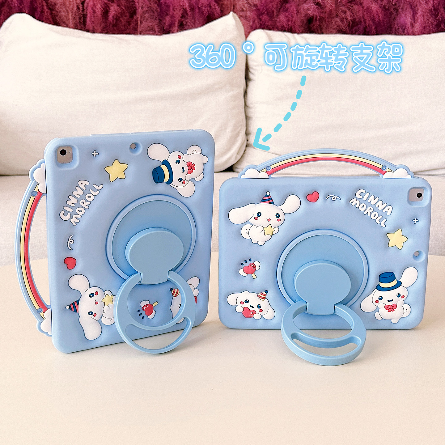 手提彩虹玉桂狗360旋转ipad11保护壳带笔槽air7可爱卡通air5硅胶ipad9全包ipad10适用苹果11寸pro2025平板套