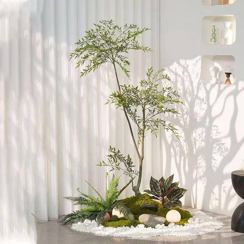 仿真装饰绿植造景室内软装假花植物家居落地南天竹大型摆件组合