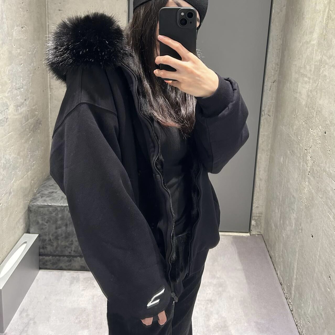 「SKI滑雪新季」VANA ILUSION 3B字母刺绣皮草卫衣连帽衫男女款潮