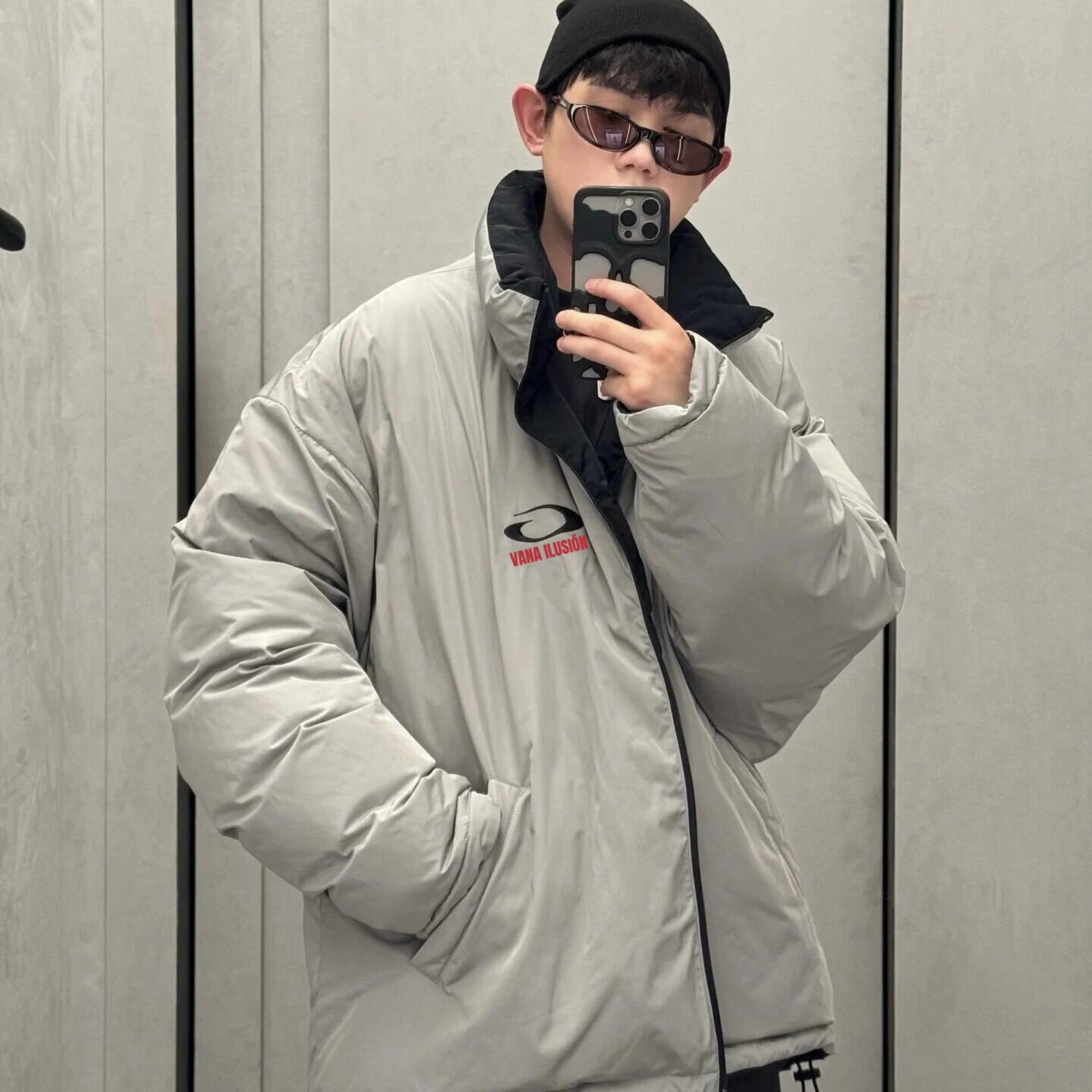 双面穿+版本答案！VANA ILUSION 圆环棉衣廓形保暖棉服夹克外套潮