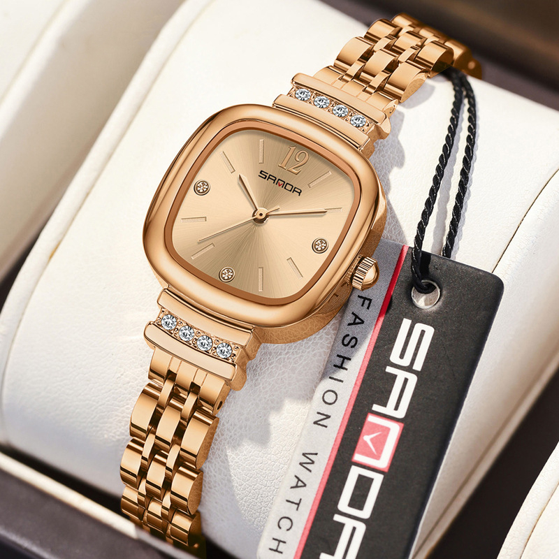 2025小方糖手表女士款高中学生ins风小众文艺森系简约防水石英表