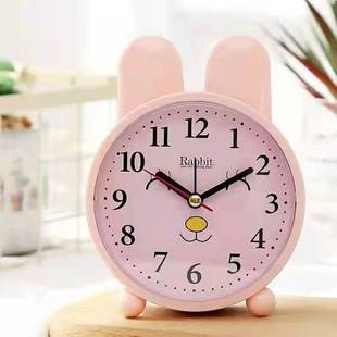 卡通可爱闹钟学生起床时尚静音卧室懒人床头钟表儿童兔子宝宝闹表
