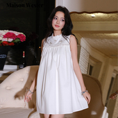 Maison 立领连衣裙 白色重工无袖 Wester2025夏季 新款