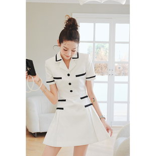 气质女王通勤西装 驳头连衣裙女新款 流行短袖 MaisonWester夏季