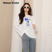 Maison T恤套头上衣 卡通小狗圆领长袖 Wester2026春季 新品