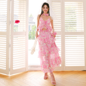 Maison 可露丽穿搭 流行度假风上衣半裙套装 Wester夏季 蔡卓宜同款