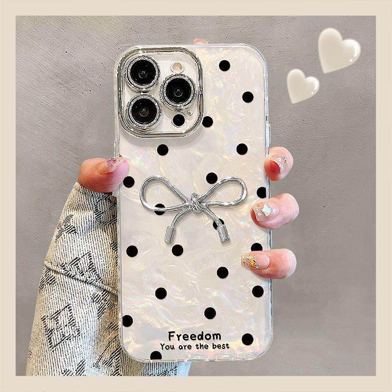 适用于苹果14手机壳高级感小众苹果15手机壳波点立体蝴蝶结苹果17Promax手机壳高级感15贝壳纹16精孔,3C数码配件,手机保护套/壳,淘宝优惠券,粉丝福利购,淘宝优惠卷