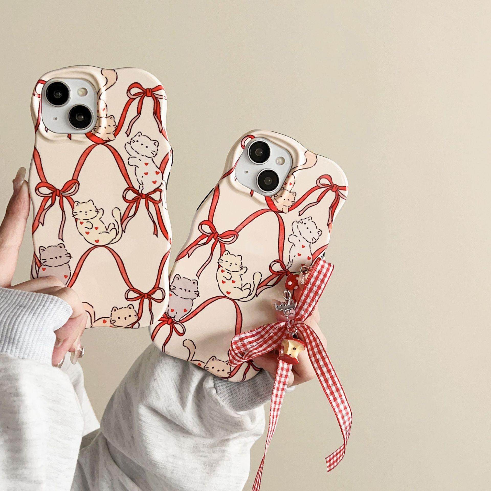 适用于超火手机壳17promax保护壳新品苹果12手机壳二合一丝带爱心猫咪iPhone16pro max苹果17手机壳15/14波浪,3C数码配件,手机保护套/壳,淘宝优惠券,粉丝福利购,淘宝优惠卷