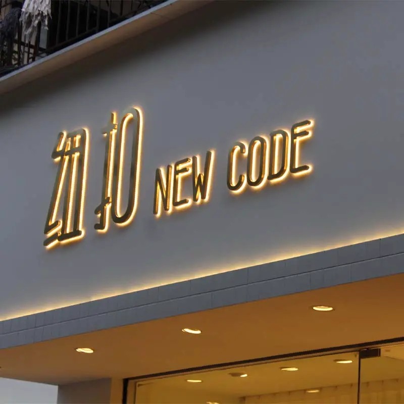 亚克力迷你发光字定做广告招牌门头灯箱树脂无边金属背光字水晶字