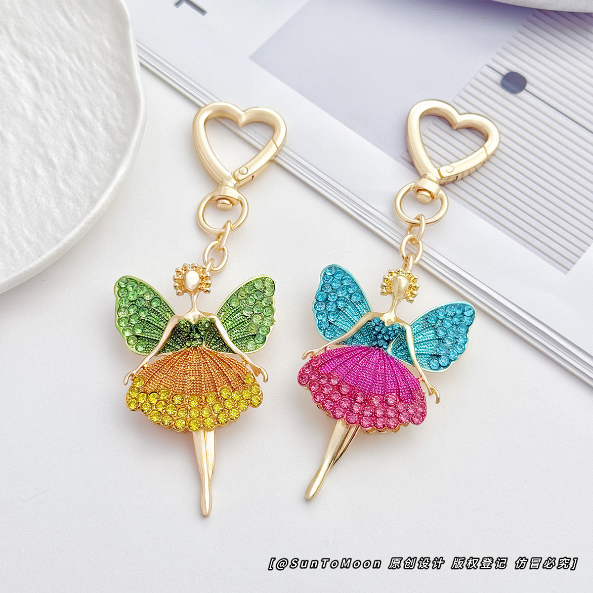 创意彩钻芭蕾舞女孩卡通钥匙扣韩版时尚包包挂件女生闺蜜生日礼物