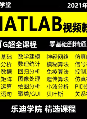 Matlab视频教程教学数学软件编程网课自学入门教程大数据零基础
