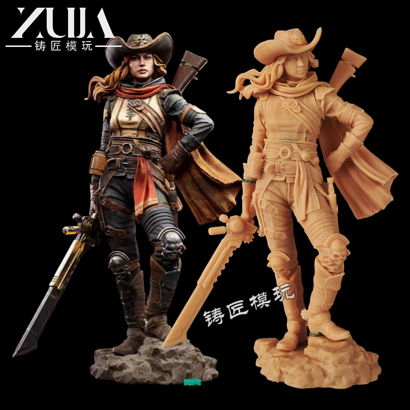 猎魔人西部牛仔荒野猎人手办