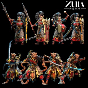 震旦天朝帝国战锤旧世界白模型手办国风模型40k中古棋子