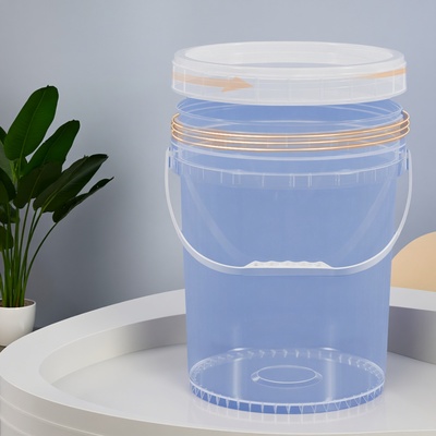 力宁食品级pp材质透明滑盖涂料储水4-30L螺旋大桶加厚塑料水桶