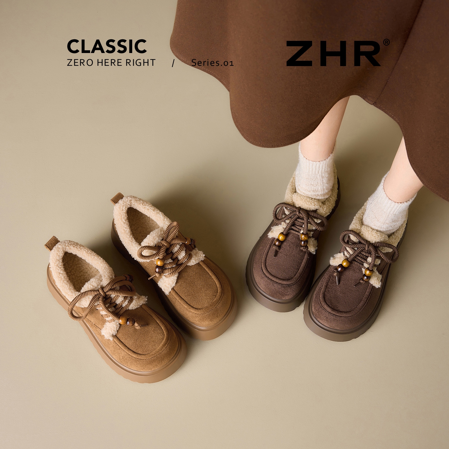 厚底雪地靴冬新款加绒加厚勃肯