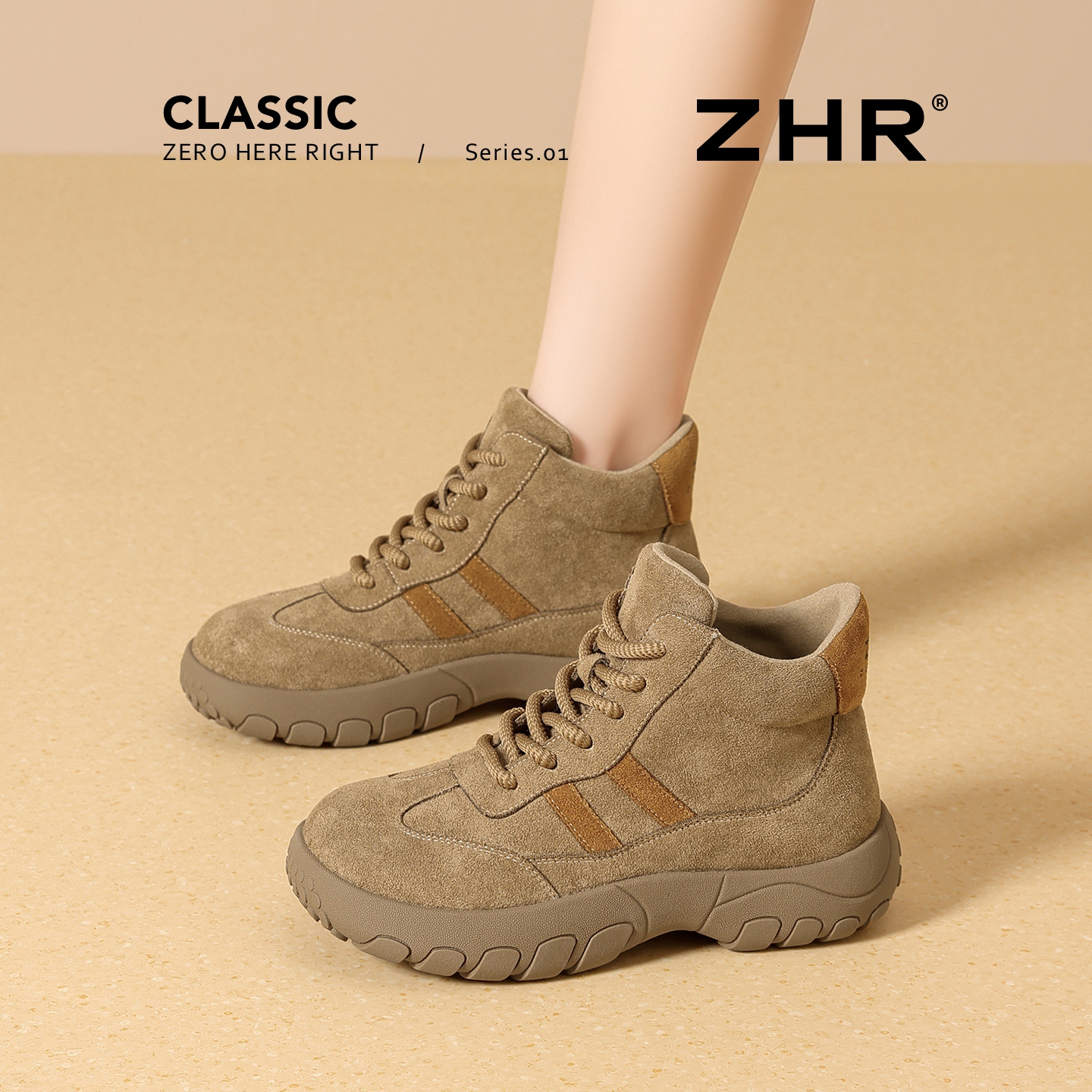 ZHR复古德训鞋女2025冬季新款