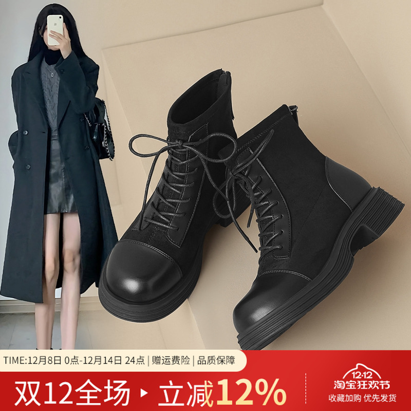 ZHR马丁靴女2024冬新款