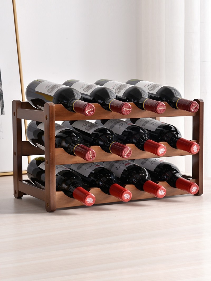 酒架置物架葡萄酒架酒格收纳放酒瓶展示架实木红酒架摆件架子家用