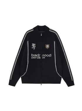 PCLP球服风高领开衫毛衣国潮牌宽松覆古秋冬季针织衫拉链外套男款