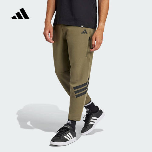 adidas阿迪达斯裤子男2025春季新款经典三条纹九分运动裤 JD4891